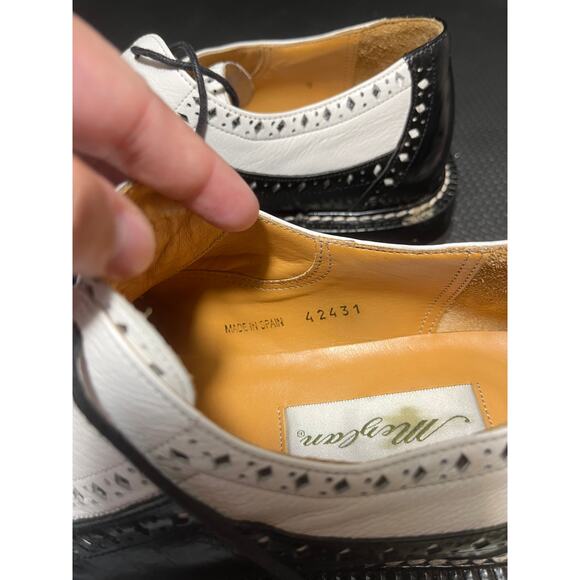 Mezlan Pesaro Mens Dress Shoes Leather Made In Spain Mens Size 9 Derby Oxford - Picture 10 of 10